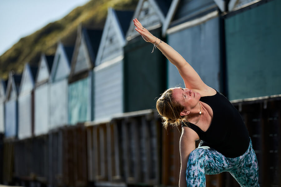 Suzie yoga pic by beachhuts in Southbourne